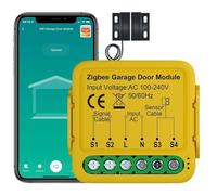 RASTKY Module de Contrôleur de Porte de Garage Intelligent pour Commande Vocale Ouverture/fermeture à Distance Compatible avec le Moniteur de sécurité Domestique pour Téléphone Portable Gris