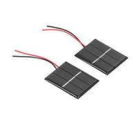 RASTKY Module de Panneau Solaire en Polysilicium, 2 Pièces Micro Mini Cellules Solaires 43 X 55 Mm 0,4 W 1,5 V, Installation Facile et Pratique pour Lumières de Secours et Ventilateurs électriques