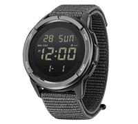 RASTKY Montre de Sport Montres Numériques étanches et Fiables avec Rétro-éclairage LED pour Hommes et Femmes Course à Pied Pêche Escalade Nylon Léger ABS (Black)