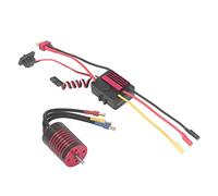 RASTKY Moteur sans Balais à Couple élevé et Kit de Remplacement ESC 35A pour Voiture RC 1/14 1/16 Rouge, Savoir-Faire Supérieur et Protections Multiples pour Les Amateurs de Voitures RC (5800KV)