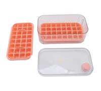 RASTKY Moule de Machine à Glaçons, 64 Grilles à Dégagement Facile, Plateau à Glaçons à 2 Couches de Grande capacité avec Récipient avec Couvercle pour café Cocktail, Matériau PP sans Danger (Rose)