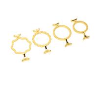 RASTKY Moules à Sceau de Cire, Anneaux de Style Assortis Robustes et Durables pour Timbres, pour la Fabrication de Cartes et D'enveloppes, Ensemble de 4 Pièces en Alliage de Zinc Couleur or