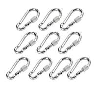 RASTKY Mousqueton à Ressort en Acier Inoxydable, Mousqueton Compact et Solide, Charge Sûre de 90kg, pour L'alpinisme, L'escalade, Crochet de Corde de sécurité, 10 Pièces