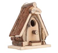 RASTKY Nichoir Suspendu en Bois au Design Attrayant pour Décoration de Jardin et de Terrasse, Nichoir en Bois de Pin pour Petits Oiseaux, Moineaux, Canaris, 1 Pièce