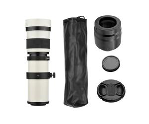 RASTKY Objectif Zoom Super TéléObjectif F/8.3-16 420-800 Mm à Monture T2 avec Bague D'adaptation à Monture RF pour Appareils Photo R/R3/R5/R5C/R6/RP à RF, Objectif Optique (White)