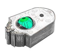 RASTKY OneEyed Sonnette D'ouverture des Yeux D'Halloween, Porte Effrayante Suspendue, Sonnette en Plastique Noir pour Amis Effrayants, 7,1 X 4,3 Pouces (P018 sonnette borgne fissure blanche)