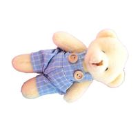 RASTKY Ours en Peluche Doux et Mignon pour Jeux de Rôle, Matériau de qualité Supérieure, Idéal pour Les Câlins, pour Enfants et Adultes, Peluche Courte en Coton PP (Ours garçon à Grille Bleue)