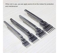 RASTKY Outils D'artisanat du Cuir Bricolage 4 Pièces 1 + 2 + 4 + 6 Broches Ensemble Outil de Poinçon de Couture en Acier Haute Résistance pour Maroquinerie Moyenne à Grande Acier Blanc