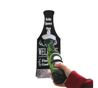 RASTKY Ouvre-bouteille Mural Rétro en Forme de Bière avec Receveur, Ouverture Facile Seule Main, Parfait pour Man Cave, Bar, Pub, Cuisine, Design élégant en Bois et Acier, 30" X 11" X 4,5", 1 Pièce