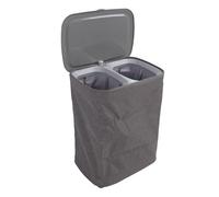 RASTKY Panier à Linge avec Sac et Couvercle Amovibles, Compartiment Double, Séparation Efficace du Linge, ou Transport Facile sur Table, Organisation de la Salle de Bain, de la Salle de Bain et de