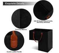 RASTKY Panier D'escalier en Feutre avec Poignées en Cuir, Durable pour un Rangement soigné de la Maison, pour Escaliers de Taille Standard, Noir, Gris, pour les Membres de la Famille (BLACK)