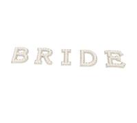 RASTKY Patchs de Lettres de Mariée Fer Anglais sur Lettre BRIDE Design Coudre sur Strass étincelant Patch Vêtements Strass Fer sur Lettres Artisanat
