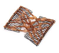 RASTKY Peigne à Cheveux élastique en Perles, Pinces à Cheveux pour Femmes et Filles, Peigne Extensible, épingle à Extensible, café, Double, Pinces à, Fourchettes, beauté et Soins, Soins (Café)