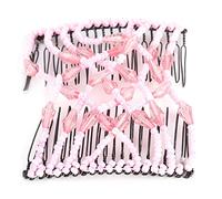 RASTKY Peigne à Cheveux élastique en Perles, Pinces à Cheveux pour Femmes et Filles, Peigne Extensible, épingle à Extensible, café, Double, Pinces à, Fourchettes, beauté et Soins, Soins (PINK)