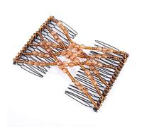 RASTKY Peigne à Cheveux Extensible Double Peigne Perles de Cheveux Femmes-disque de Noir élastique perlé Accessoires de (Café)