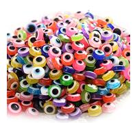 RASTKY Perles de Globe Oculaire en Résine, 300 Pièces, Perles Rondes Plates 6x8mm, Couleurs Mélangées, Fabrication de Bijoux, Cadeau pour L'artisanat de Bricolage