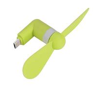RASTKY Petit Ventilateur Micro USB pour Téléphones, Lame Respectueuse de L'environnement Super Sûre pour Cadeaux Scolaires, Vert (GREEN)