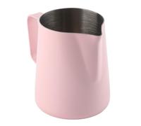RASTKY Pichet à café Mousseux, Accessoire Artistique pour Latte, pour la Maison, la Cuisine, les, les Cafés, en Acier Inoxydable, Blanc, 11.5oz-11.9oz (PINK)