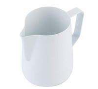 RASTKY Pichet à café Mousseux, Accessoire Artistique pour Latte, pour la Maison, la Cuisine, les, les Cafés, en Acier Inoxydable, Blanc, 11.5oz-11.9oz (WHITE)