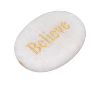 RASTKY Pierre de Marbre de Motivation Gravée Polie, Lettrage Précis, Idéal pour Offrir, Pièce de Décoration Polyvalente (Croire)