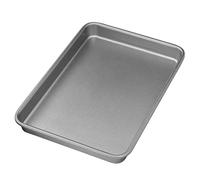 RASTKY Plaque de Cuisson Rectangulaire Revêtement Antiadhésif Résistance Haute Température 3 Tailles Idéale pour les Repas à la Poêle, les Biscuits, Acier Inoxydable Noir (L)