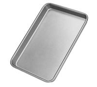 RASTKY Plaque de Cuisson Rectangulaire Revêtement Antiadhésif Résistance Haute Température 3 Tailles Idéale pour les Repas à la Poêle, les Biscuits, Acier Inoxydable Noir (Moyen : env.