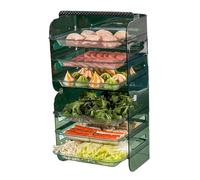 RASTKY Plateau Alimentaire Multicouche, Assiette de Préparation de Fruits et Légumes Durables pour étagère de Rangement de Cuisine (6 Couches Vert)