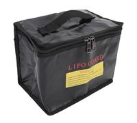 RASTKY Pochette de sécurité pour Batterie RC, Ignifuge et Antidéflagrante, Conception à Fermeture éclair de Grande capacité pour les Amateurs RC, Tissu en Fiber Noire 8.5x5.7x6.5in