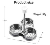 RASTKY Pocheuses à œufs en Acier Inoxydable Antiadhésives 3 Grilles pour la Cuisson du Petit Déjeuner Rapide pour la Cuisine Familiale Acier Inoxydable 430 et Plastique ABS (SILVER)