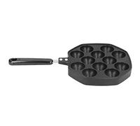 RASTKY Poêle à Takoyaki avec Poignée Anti-chaleur, Poêle à Griller en Aluminium pour Takoyaki et Crêpes Rondes, Moule à de 20 Oz pour une Cuisson Sûre sur une Cuisinière à Gaz, Noir 13,4x7,1x1 Pouces