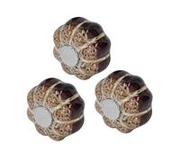 RASTKY Poignées de Tirage D'armoire Citrouille Classiques, Design Vintage Qui Ne Se Décolore Pas, 3 Pièces pour Tiroir de Placard, Acier Inoxydable en Céramique, 1,57 X 1,57 X,18 Pouces, (SILVER)