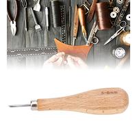 RASTKY Poinçon Losange en Acier Durable, Outil de Poinçonnage pour L'artisanat du Cuir, Poignée en Hêtre 3mm/4mm/5-6mm pour les Artisans du Cuir (#3)