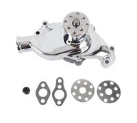RASTKY Pompe à Eau Courte, Port Latéral, Aluminium chromé à Haut Volume | Turbine de Précision de 5/8 Pouces, Corps en Aluminium Léger, Roulements à Rouleaux Robustes, de Poulie à Double Boulon