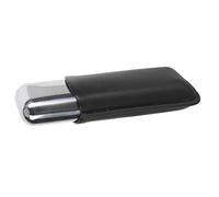 RASTKY Porte-Cigare en Cuir, Couture à la Main, Tube en Acier Inoxydable Résistant à l'abrasion, 2 Supports, étui à Cigares pour Voyage en Plein Air (Black)