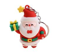 RASTKY Porte-clés Père Noël 12 Pièces, Pendentifs de Noël Mignons en Trois, Cadeaux Exquis pour Amis, Caoutchouc Souple PVC, Métal