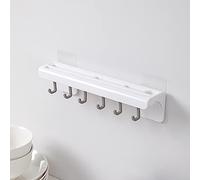 RASTKY Porte-couteau de Cuisine avec Crochets Amovibles, Organisateur Mural Peu Encombrant pour la Maison, Installation Facile pour le Rangement des Ustensiles de Cuisine, Matériau ABS Durable (WHITE)