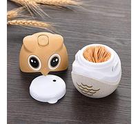 RASTKY Porte-Cure-dents en Forme de Hibou, Conteneur écologique en Paille de blé, Boîte de Rangement pour Cure-dents, Cadeau à Usage Quotidien (Couleur assortie)