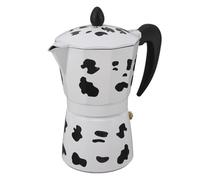 RASTKY Pot Moka en Aluminium Couleur Vache à Lait, Léger et Durable pour la Maison, le café et le Bureau, avec un Motif de Vache Unique (6 Tasses 300ml)