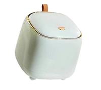 RASTKY Poubelle de Bureau à la Mode de Type Poussoir avec Couvercle - Double Couche, Poubelle à Grande Ouverture Idéale pour les Salons, les Coiffeuses et les Petits Espaces (vert clair)