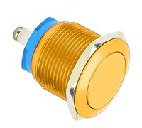 RASTKY Poussoir momentané en Métal de 19mm, Plat, Oxydation Complète, Vis de Jogging à Réinitialisation Automatique, Commande de Puissance au Pied 19mm 12V Noir (Yellow)