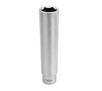 RASTKY Prise Coin Fleur de Prunier, 14 Millimètres Profondeur Métrique 12 | Acier forgé 45, Portée étendue pour Trous Profonds de Moteur, Compatible avec Cliquets et Rallonges 3/8