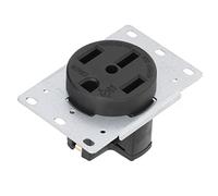 RASTKY Prise de Courant Industrielle NEMA 14-50R US Standard 4 Trous 50 A 125 V/250 V pour Application électrique PA66 en Plastique et Laiton pour Cuisinière, Sèche-linge, Générateur