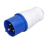 RASTKY Prise Industrielle Bleue à 3 Broches, étanche IP44, pour une Fixation Stable et un Travail Plus Sûr, pour une Utilisation en Extérieur PC + Laiton (HR-023 (homme))