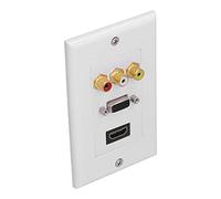 RASTKY Prise Murale Audio Vidéo - Panneau Mural Multimédia intégré avec Ports et VGA et Gestion des Câbles, Configuration Parfaite du Cinéma Maison