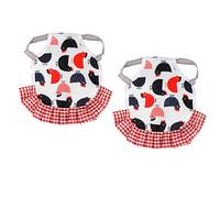 RASTKY Protecteur D'aile de Poule en Selle de Poulet de Haute qualité, 2 Pièces, Manteau en Plumes de Poulet pour Fournitures pour Animaux de Compagnie, Blanc + Rouge 22x17cm (Tapez B)