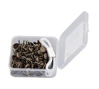 RASTKY Punaises de Meubles D'intérieur en Acier au Carbone, 100 Pièces, épingles à Ongles Décoratives avec Accoudoir et Règle en Tissu pour L'artisanat et les Lits en Bois (Bronze)