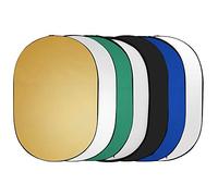 RASTKY Réflecteur de Disque D'éclairage de Studio Portable 7 en 1 pour la Prise de Vue de Portraits de Produits, Pliable Argent Or 24x35 Pouces (7-en-1)