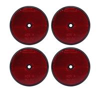 RASTKY Réflecteurs de sécurité Rouges Forts, 72mm de Diamètre, Réflexion Efficace pour Allée, Boîtes aux Lettres, Voitures, Plastique (Rouge)