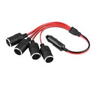 RASTKY Répartiteur de Prise Allume-cigare 4 Voies de Haute qualité avec Puissance 180 W pour Voiture, Camping-car, Camion, Fabrication Exquise, Tension D'entrée 12-24 V.