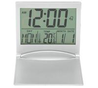 RASTKY Réveil de Bureau électronique Pliable Compact avec Calendrier, Affichage de la Température, Minuterie et Rappel d'anniversaire - Décoration Parfaite pour Voyage et Maison - Réveil Léger et